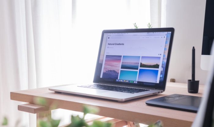 Macbook on desk