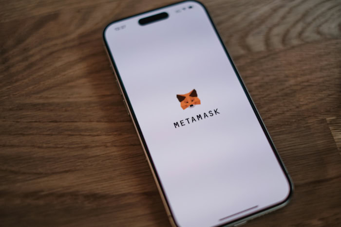 MetaMask crypto wallet app on iPhone screen