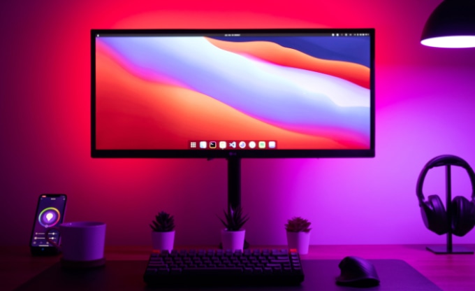 Monitor with long stand