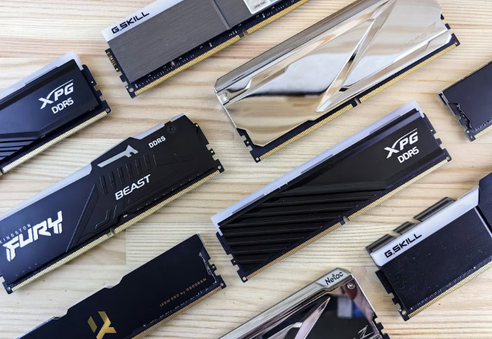 Multiple DDR5 RAM modules from various brands