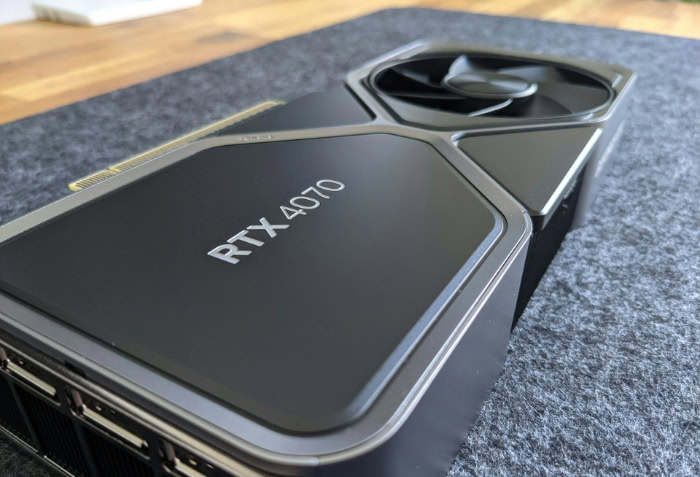 NVIDIA GeForce RTX 4070 Founders Edition on carpet
