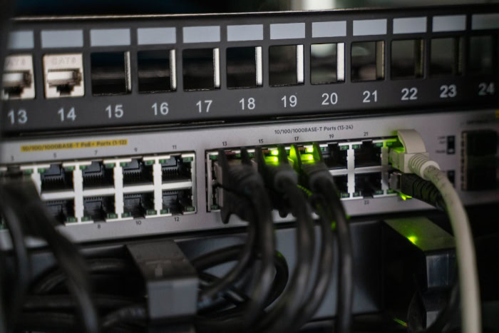 Network switch with active Ethernet ports and cables