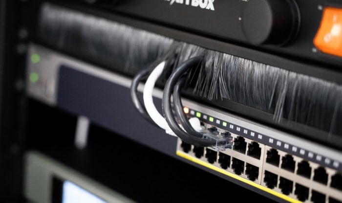 Network switch with multiple Ethernet ports and cable management
