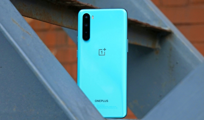 Blue oneplus on stairs