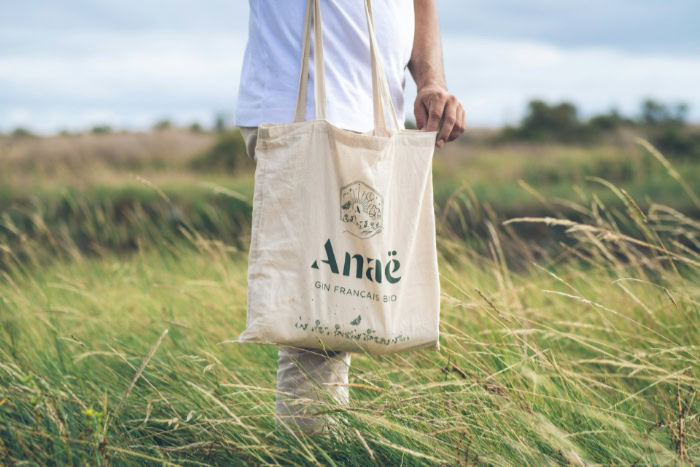 Person holding a canvas tote bag