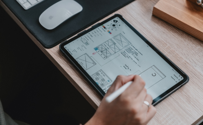Person using ipad for projects