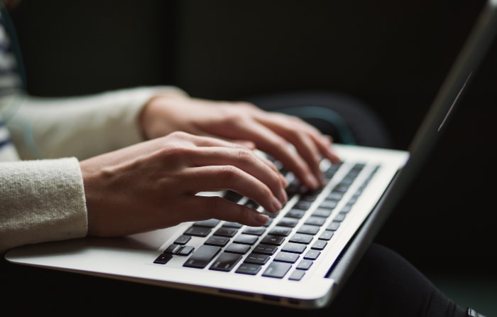 Person using macbook