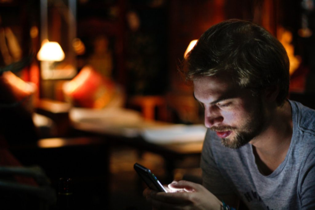 Close up of person using smartphone