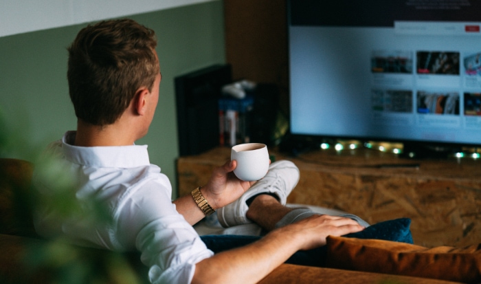 Person watching TV