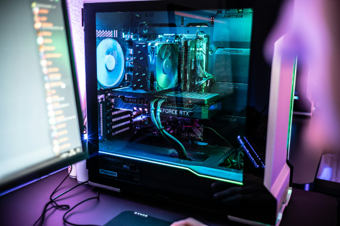 RGB gaming PC with air cooling system