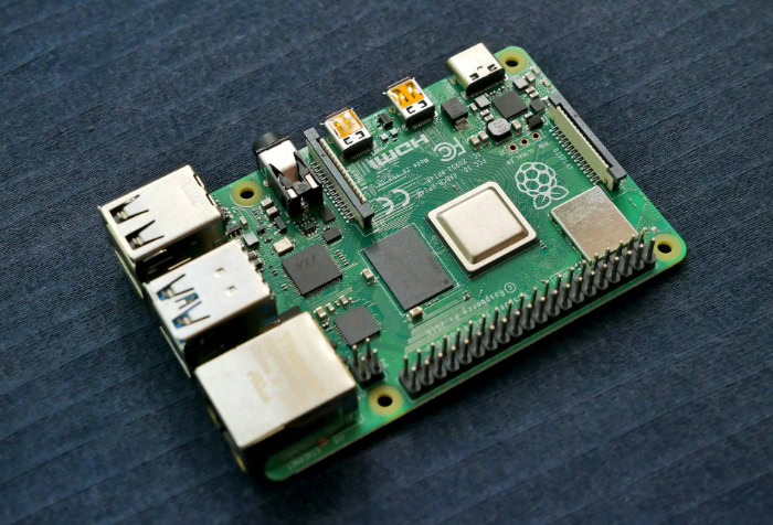 Raspberry Pi single board computer with GPIO pins