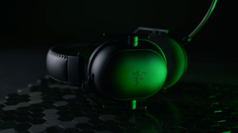 Black Razer BlackShark V2 Pro on hexagonal table