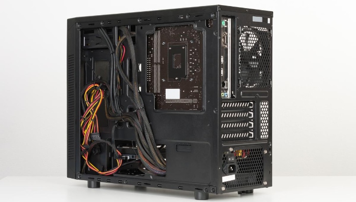 Side panel of PC case opened