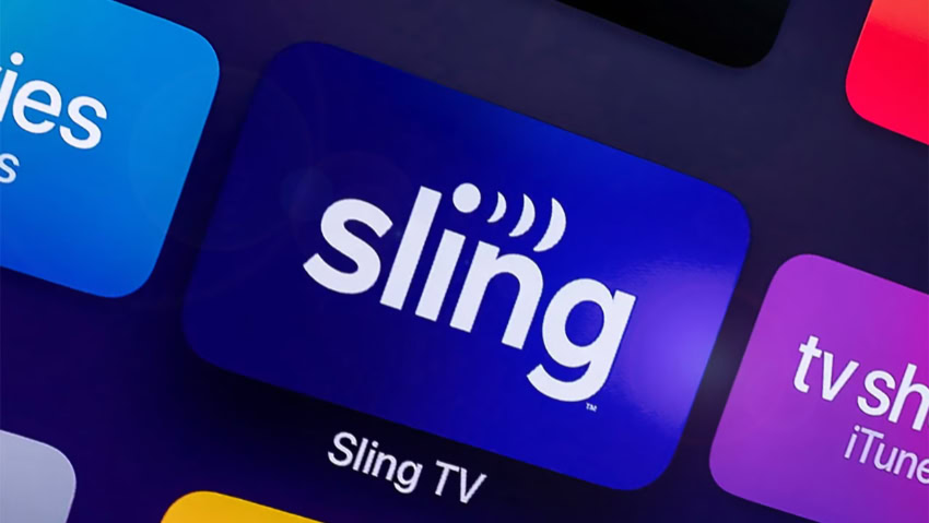Sling TV app icon on smart TV dashboard