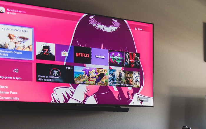 Smart TV mounted on wall