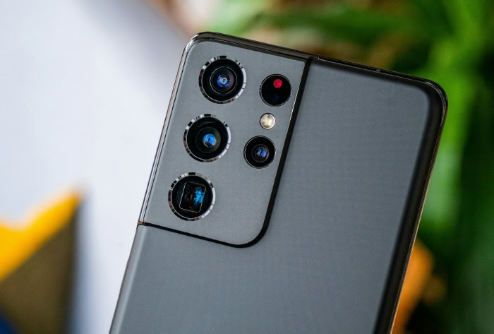 Smartphone rear camera module close up photo