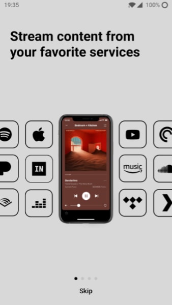 Screenshot of Sonos App on gray background
