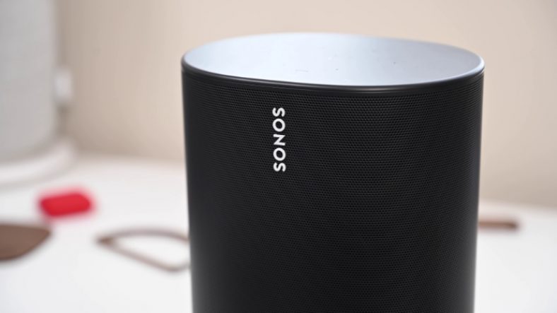 Black Sonos Move on blurry background