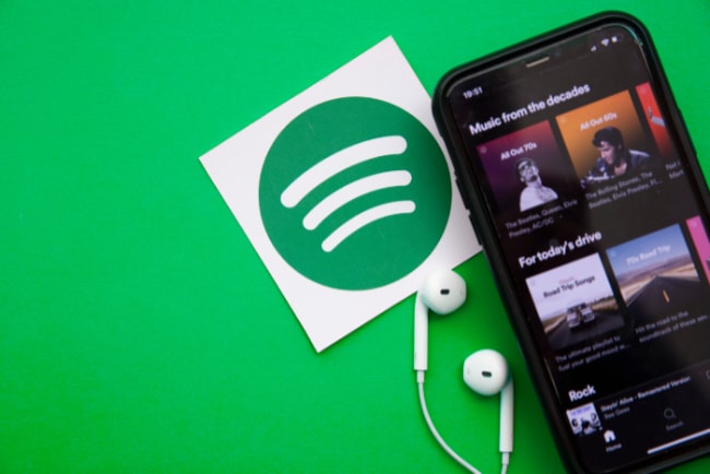 Spotify playlist on smartphone