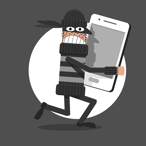 Illustration of stolen phone