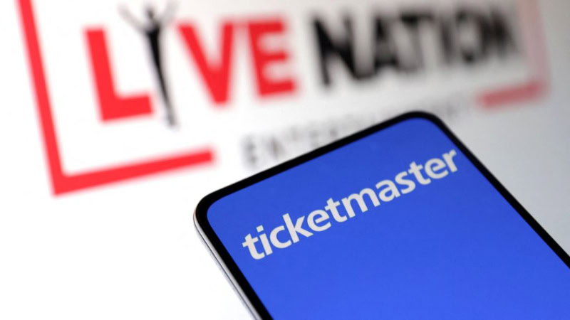 Ticketmaster and Live Nation logos on screen