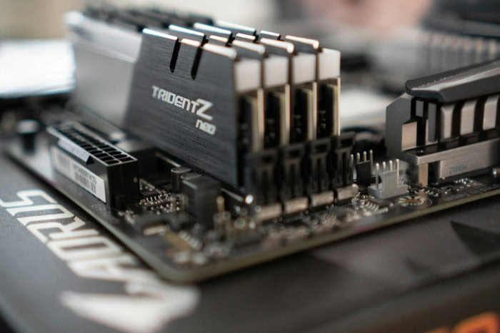 Trident Z Neo RAM sticks installed on motherboard