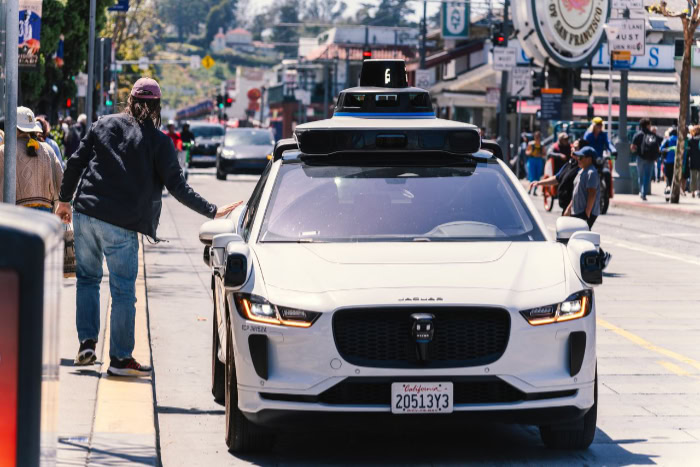 Waymo autonomous vehicle on San Francisco street