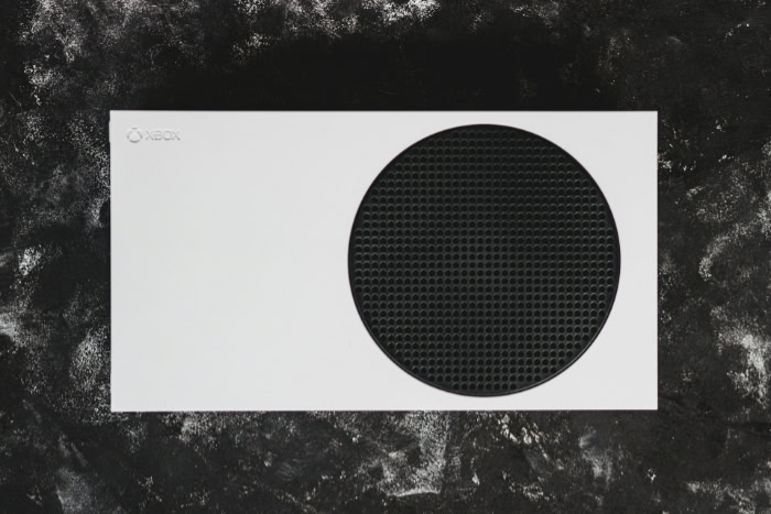 White Xbox Series S console with black vent