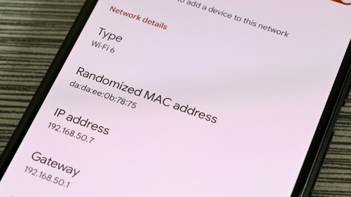 Wi Fi network details showing MAC and IP addresses