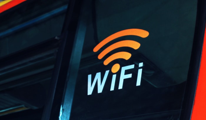 Sign of wifi on bus