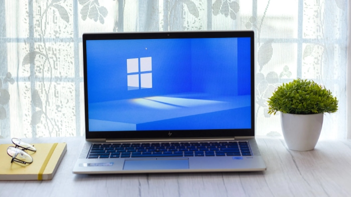 Windows 11 logo on laptop