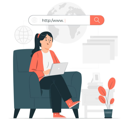 Woman sitting with laptop