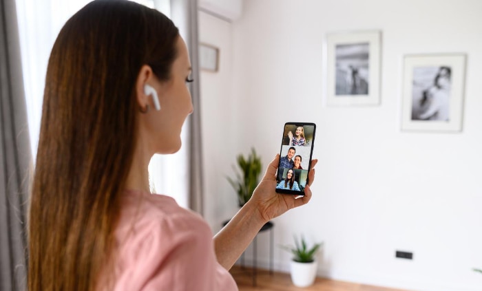 Woman using facetime