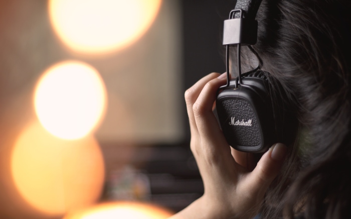 Woman using headphone