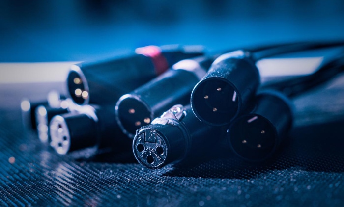 XLR connectors in a studio