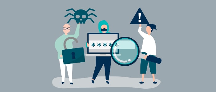 illustration of people with cyber crime