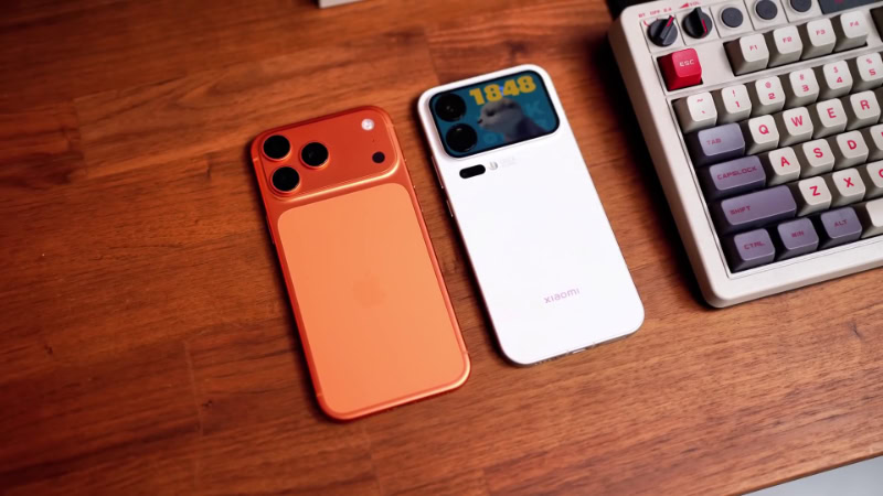 iPhone and Xiaomi 17 Pro Max on desk